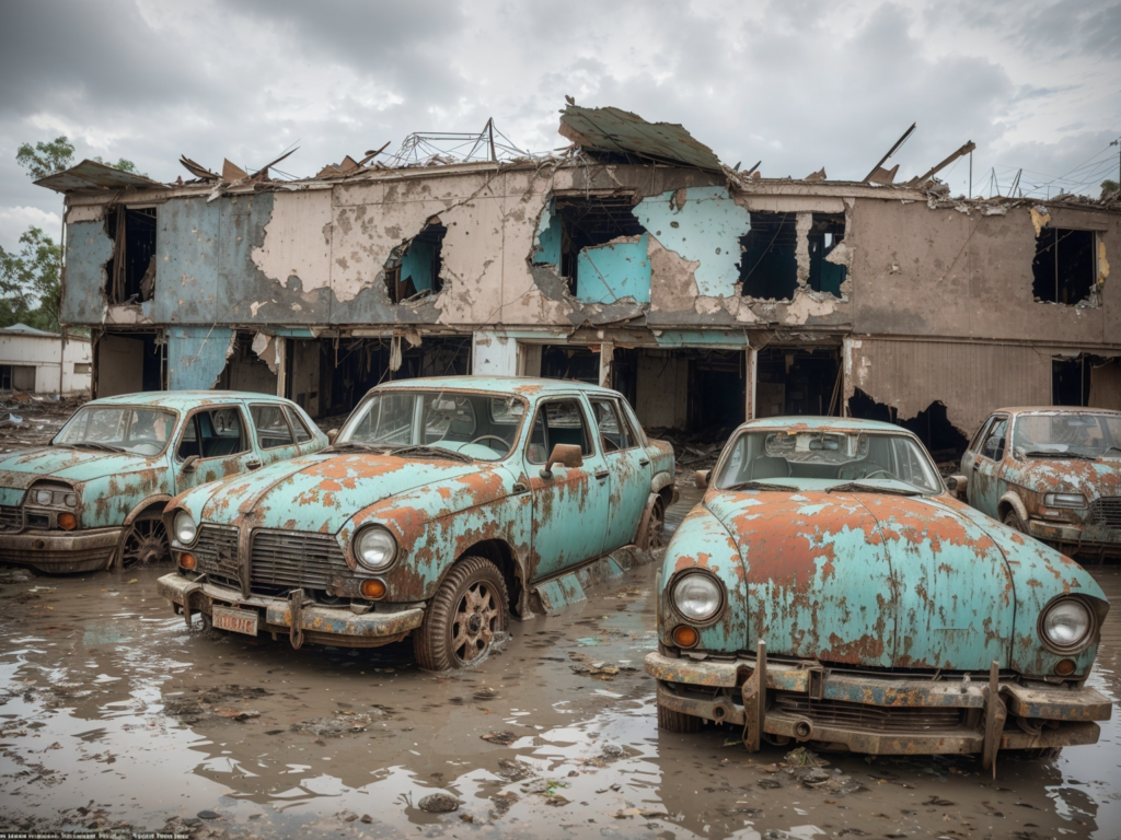 Flood-Damaged Car